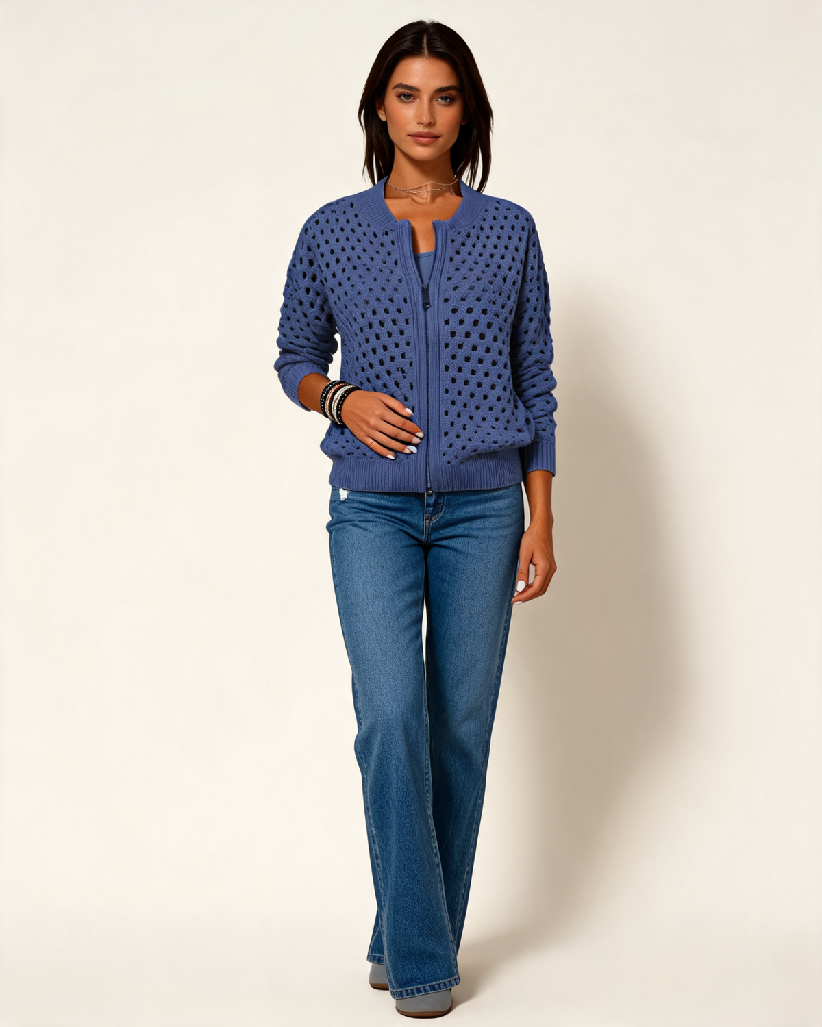 Cardigan – Vianne Zip Front Knit