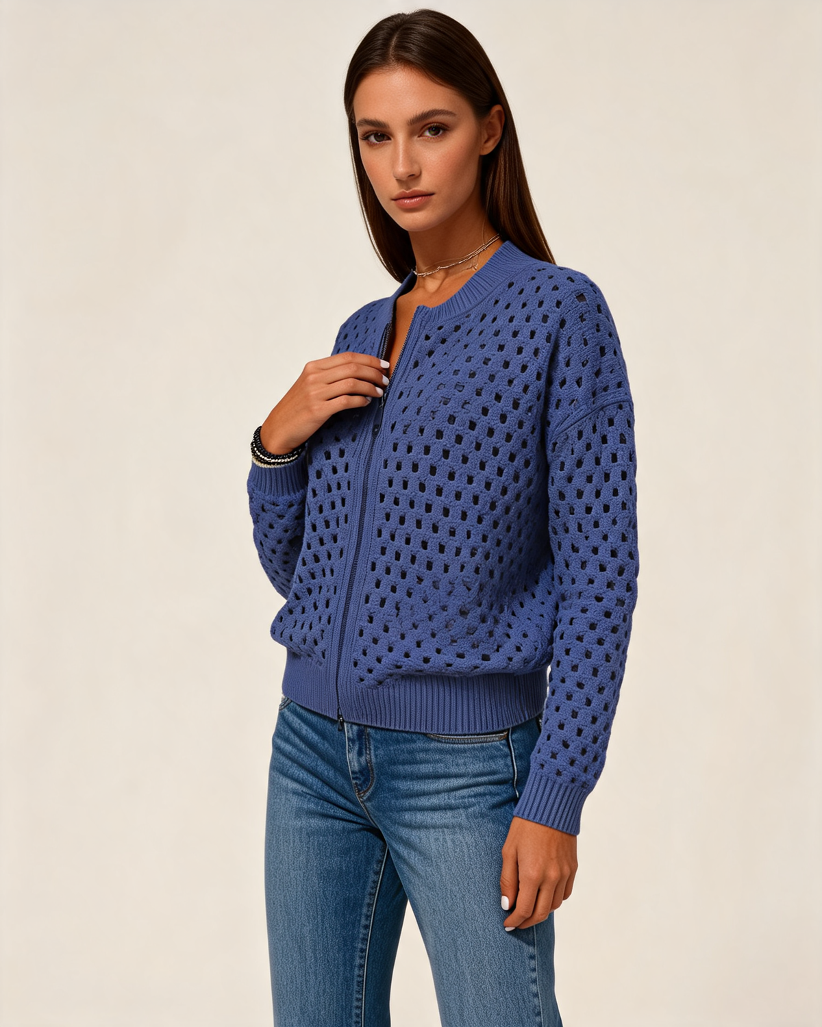 Cardigan – Vianne Zip Front Knit