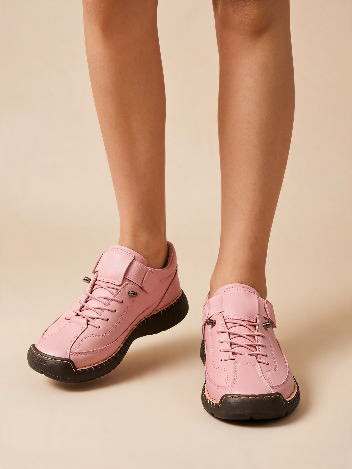Pink women's trainers close-up