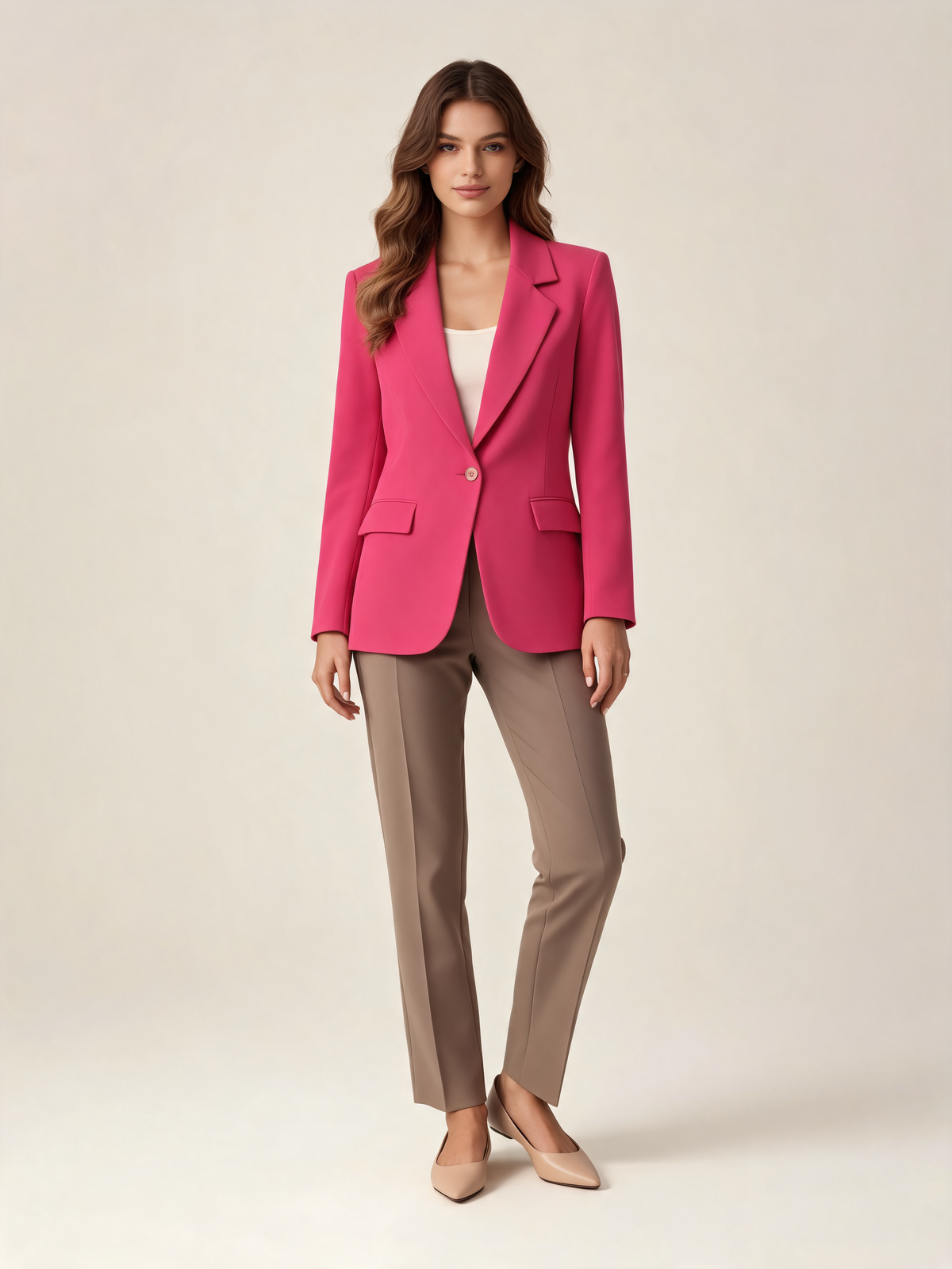 Fuchsia women's blazer front view