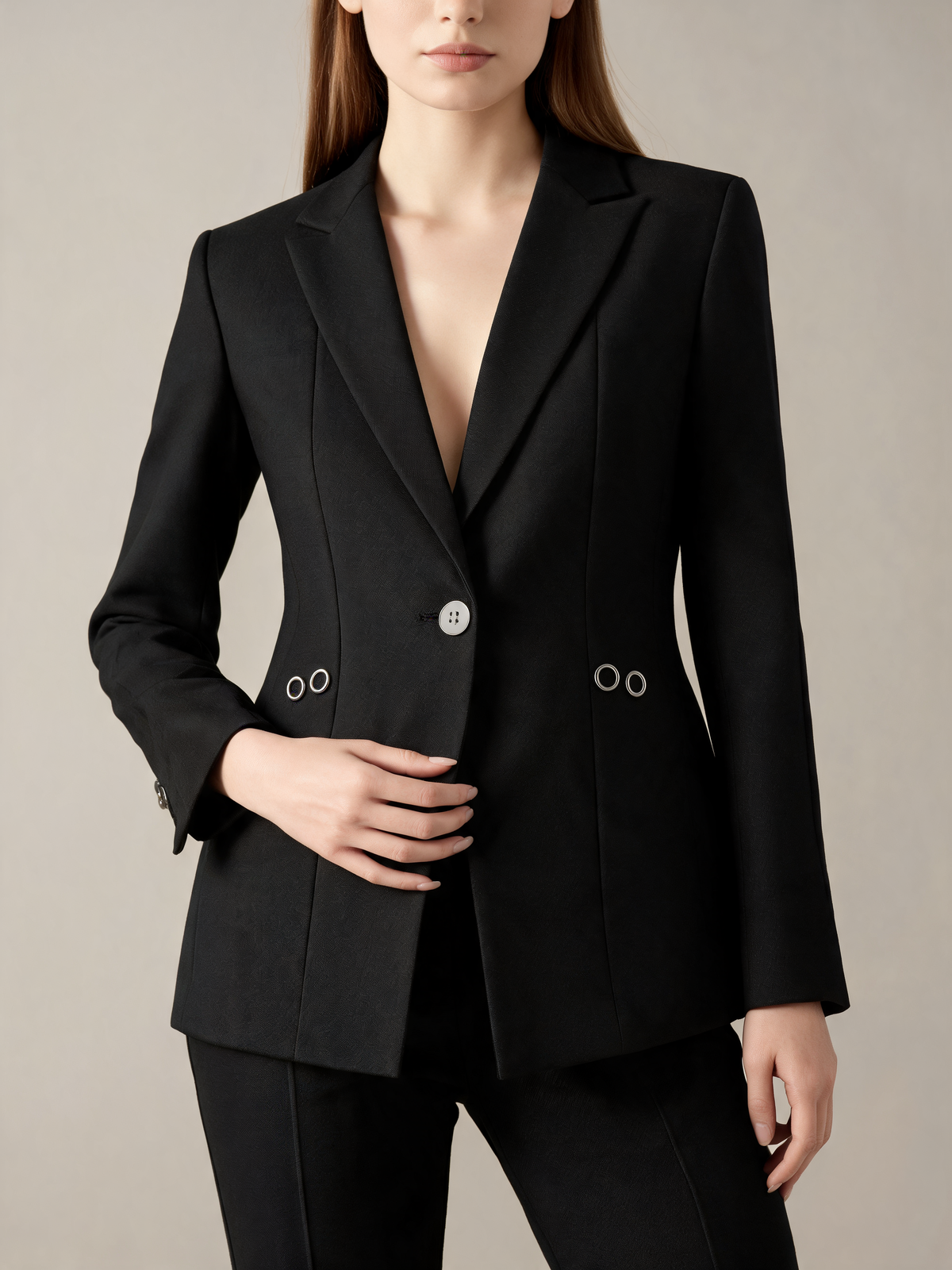 Black women's suit close-up