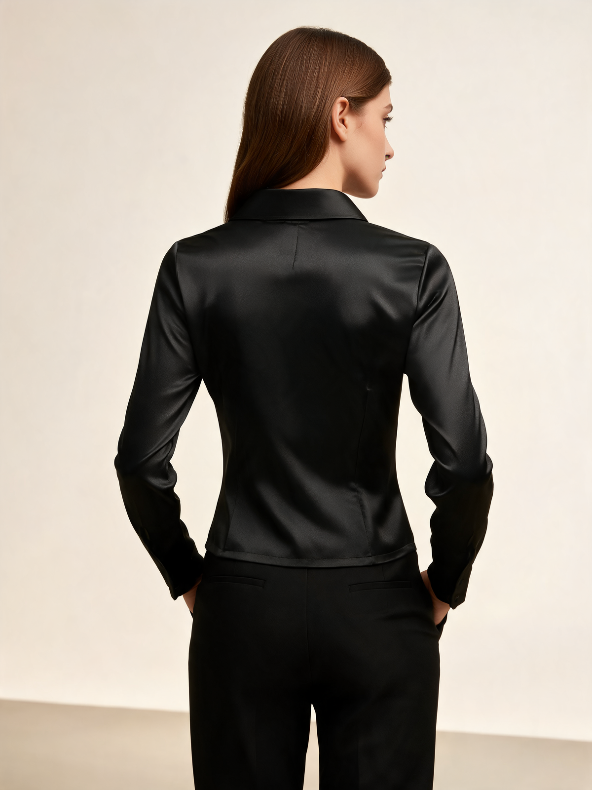 Black blouse back view