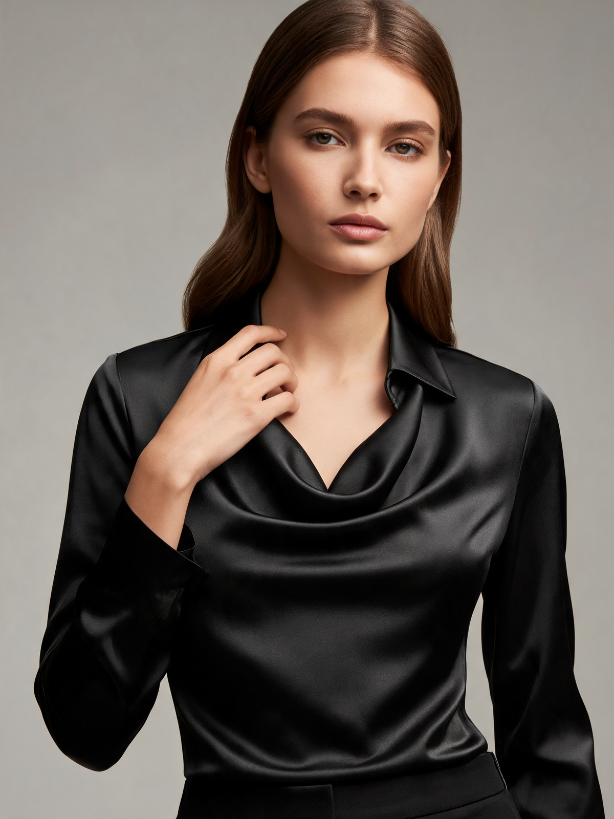 Black blouse close-up