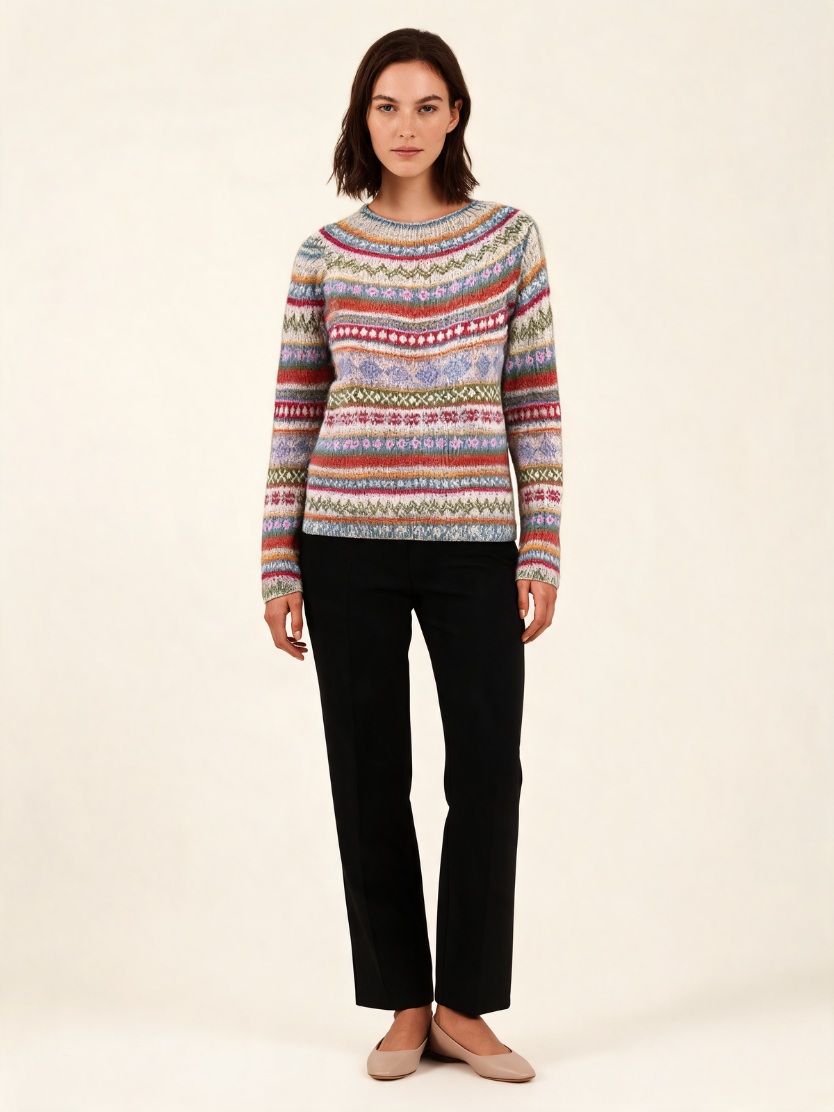 Multicolour Fair Isle jumper – front view