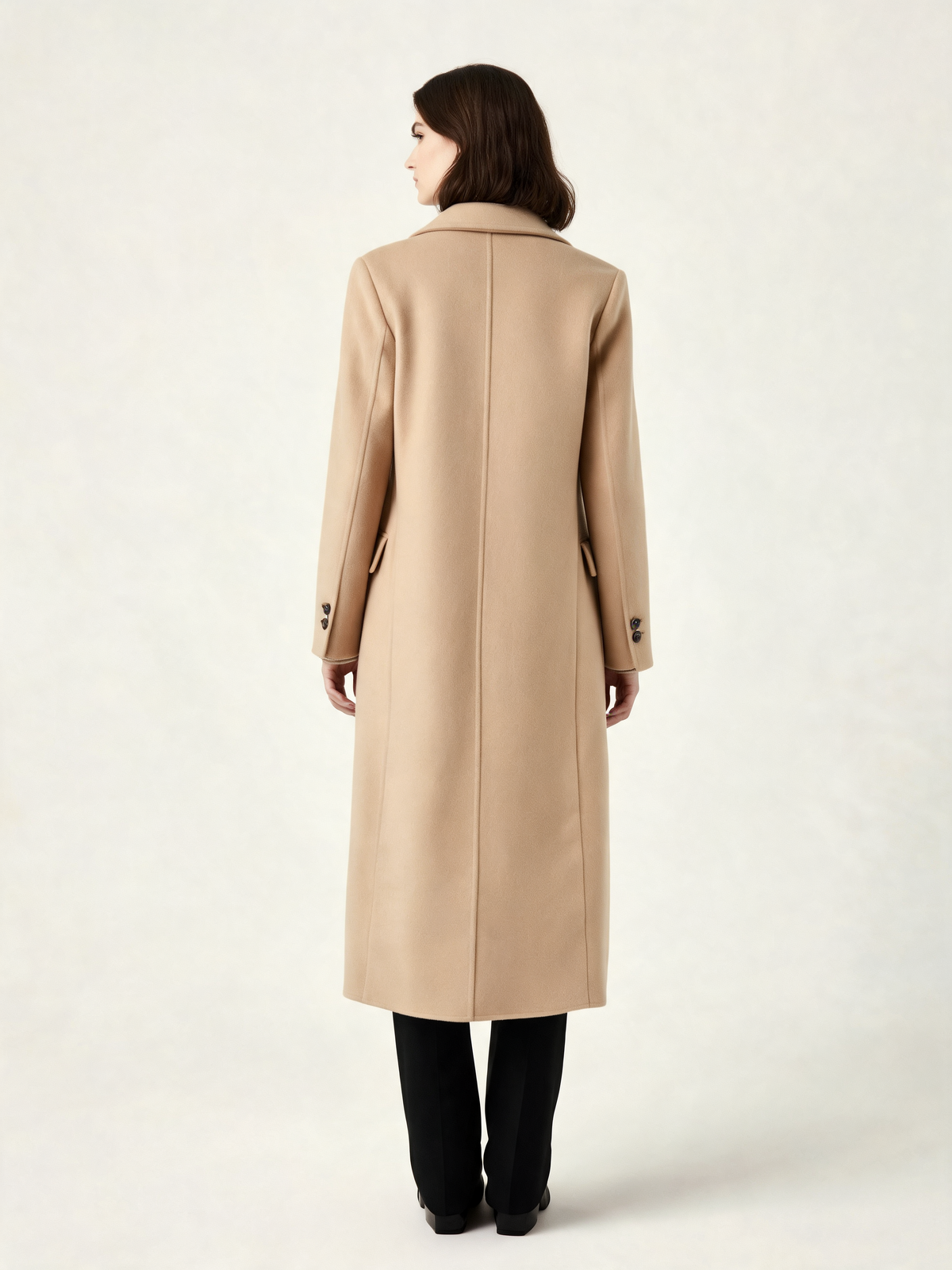Beige longline coat – back view