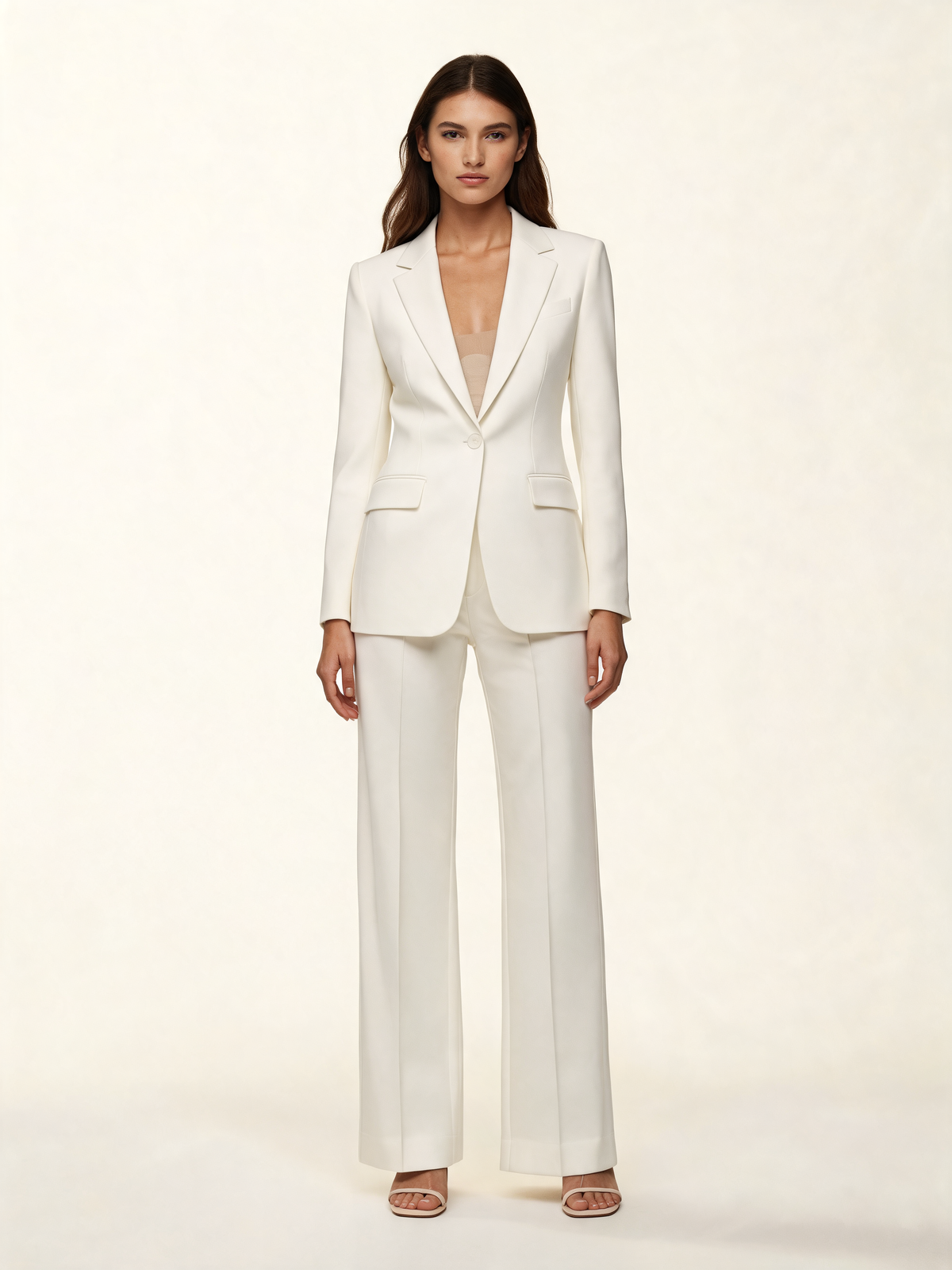 White trouser suit – front view