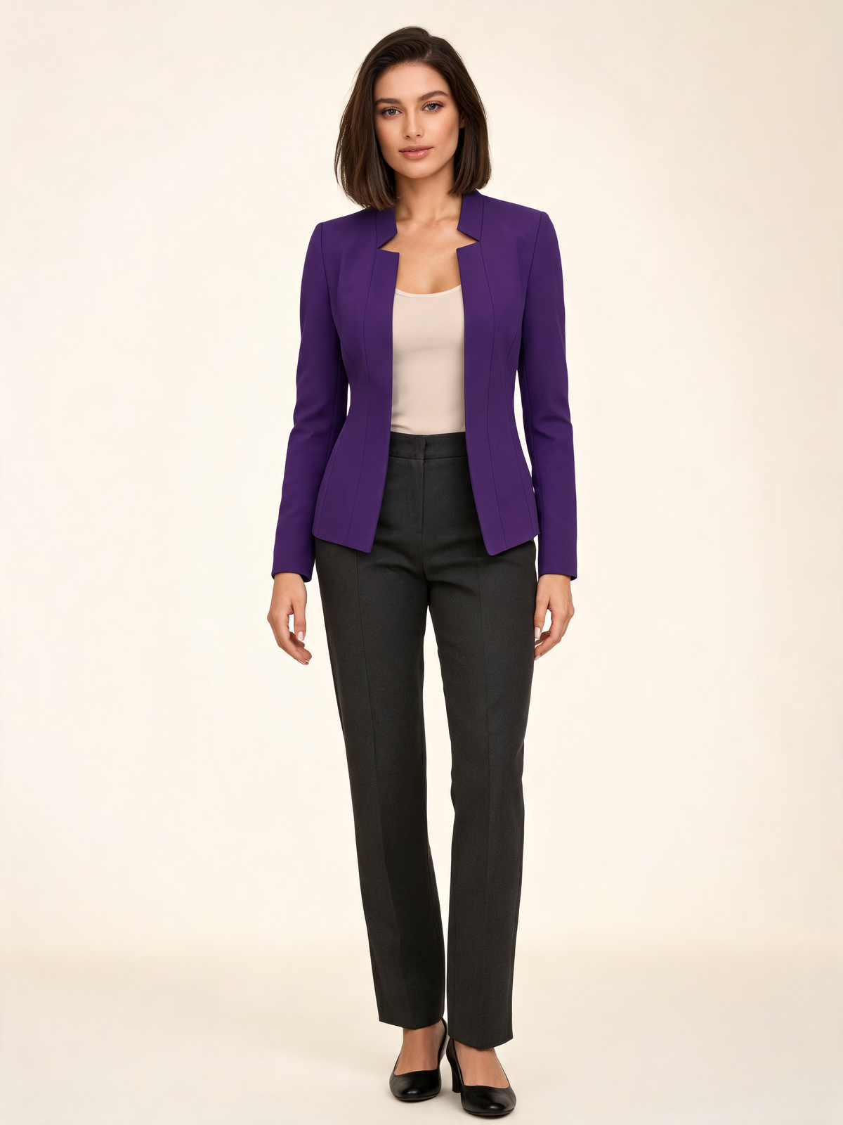 Purple women's blazer – front view