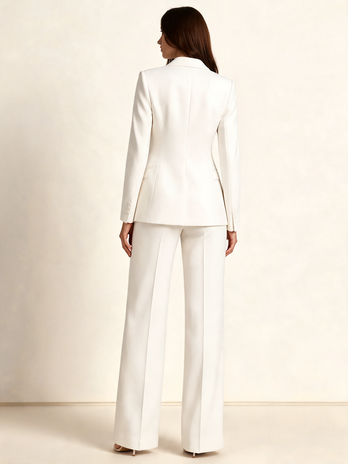 White trouser suit – back view