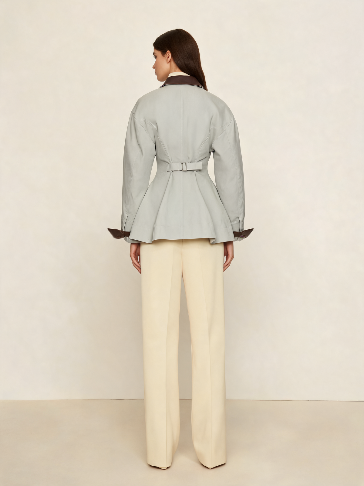 Sage grey womens jacket back view