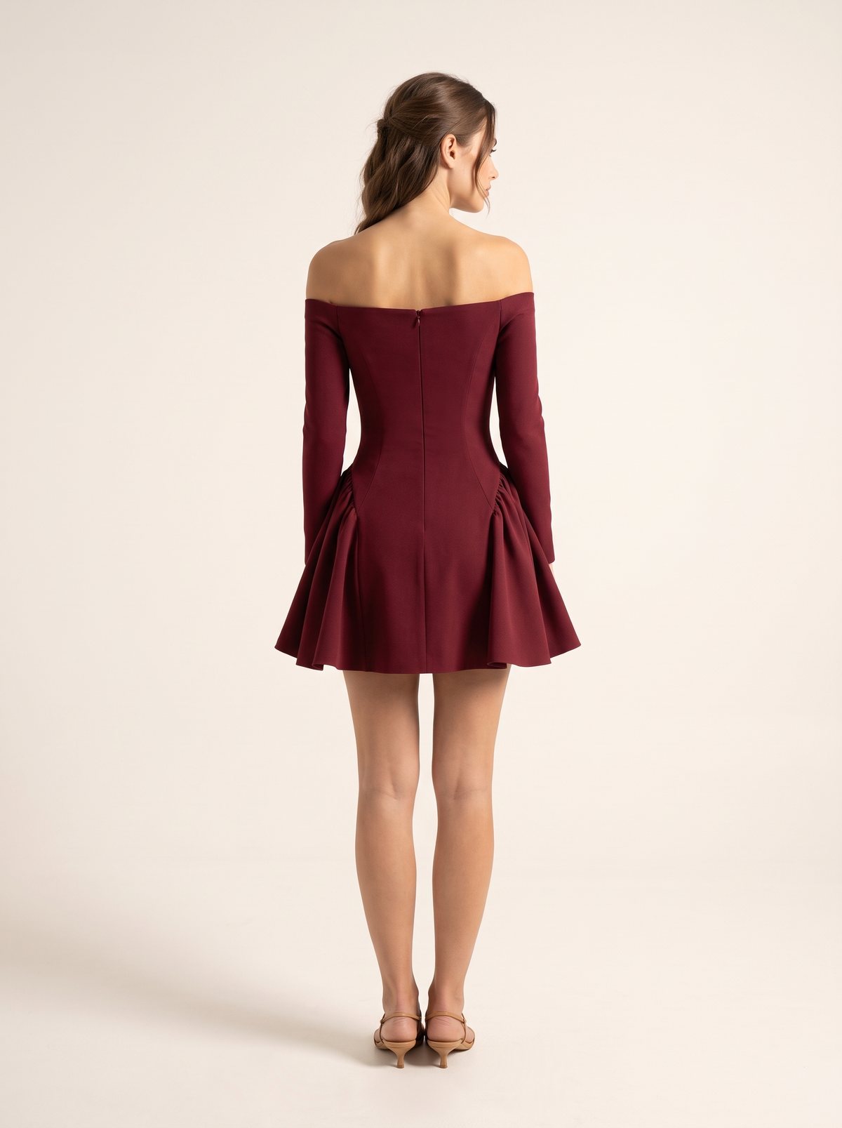 Burgundy dress - back view