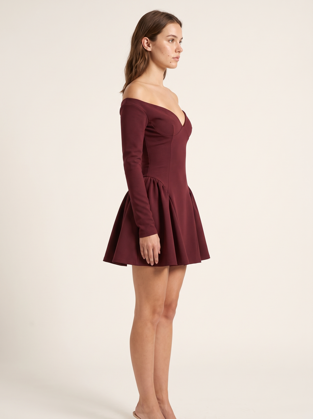 Burgundy dress - side view