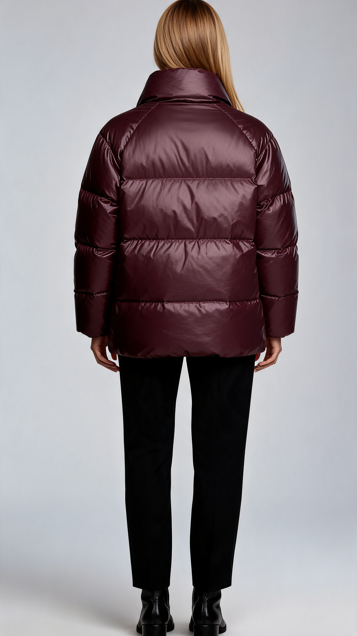 Siena Burgundy Shiny Puffer Jacket