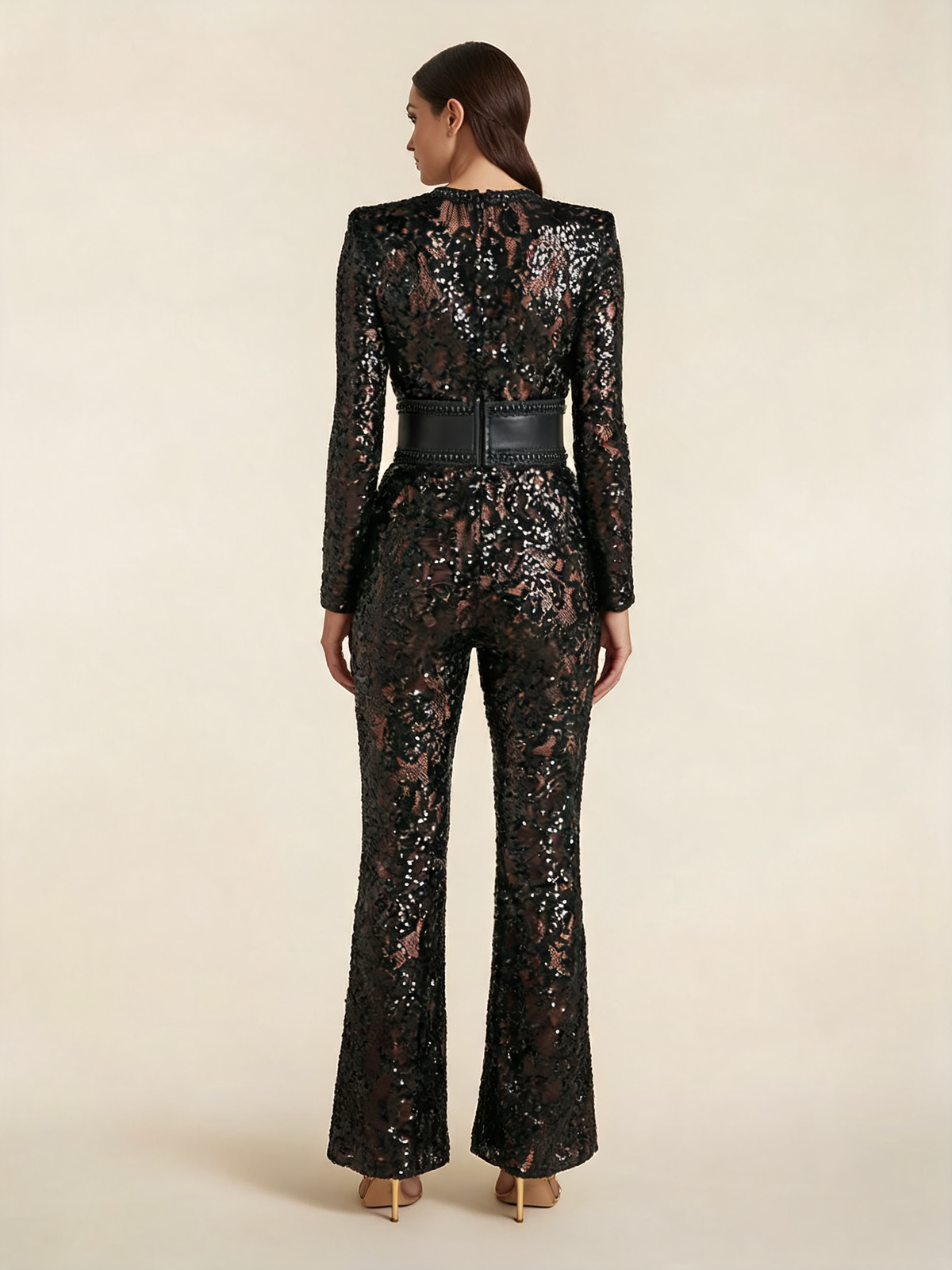 Rosalind Black Lace Evening Jumpsuit