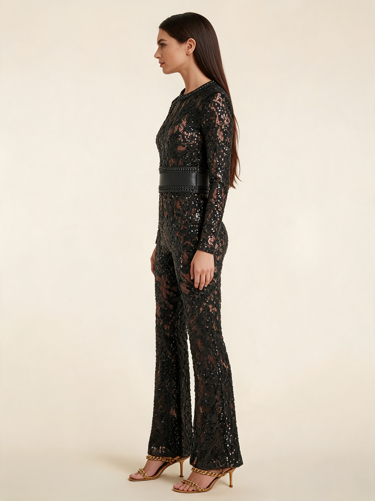 Rosalind Black Lace Evening Jumpsuit