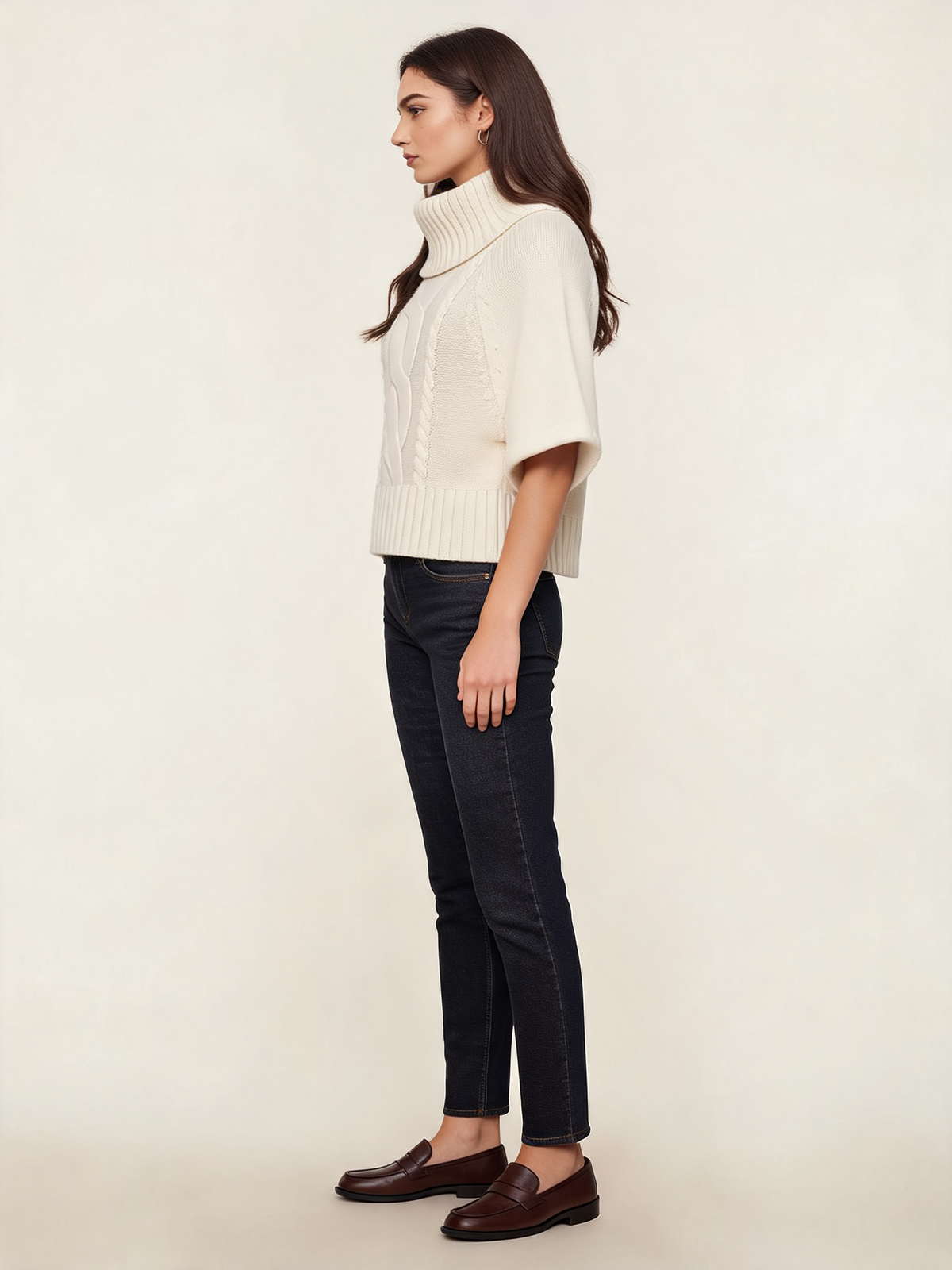 Hazel Cable Knit Turtleneck Jumper