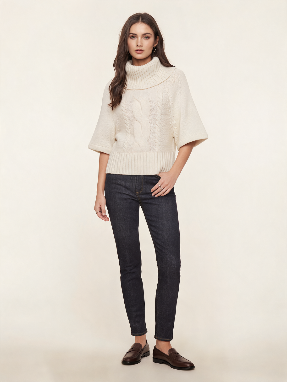 Hazel Cable Knit Turtleneck Jumper