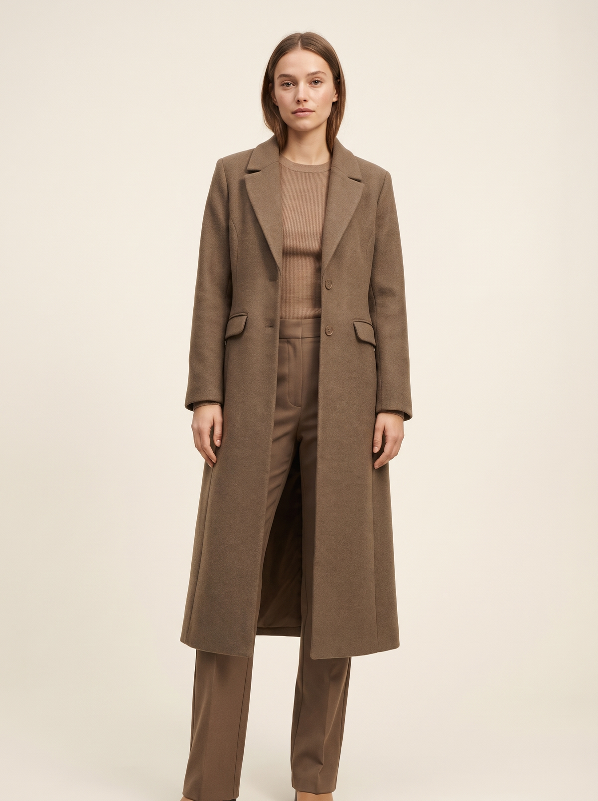 Margot Brown Longline Tailored Coat