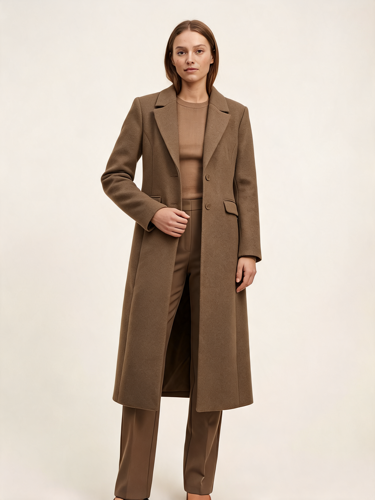 Margot Brown Longline Tailored Coat