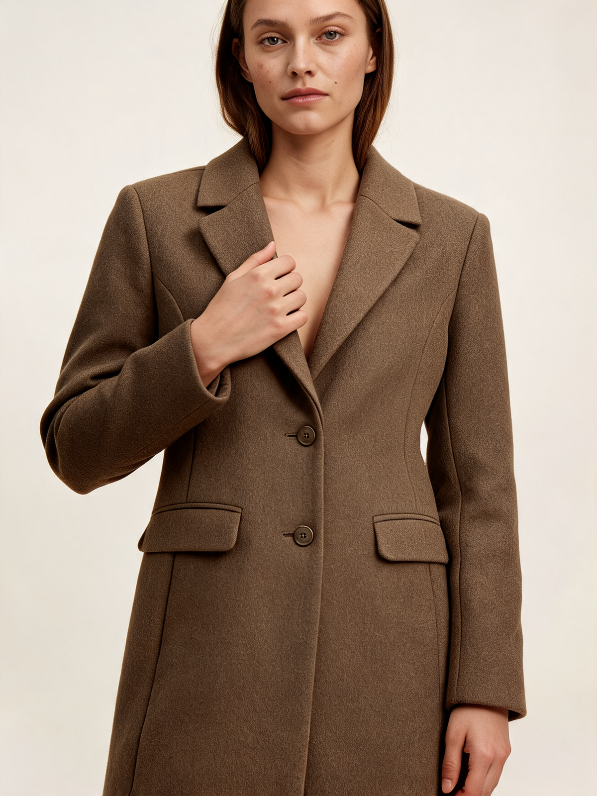 Margot Brown Longline Tailored Coat