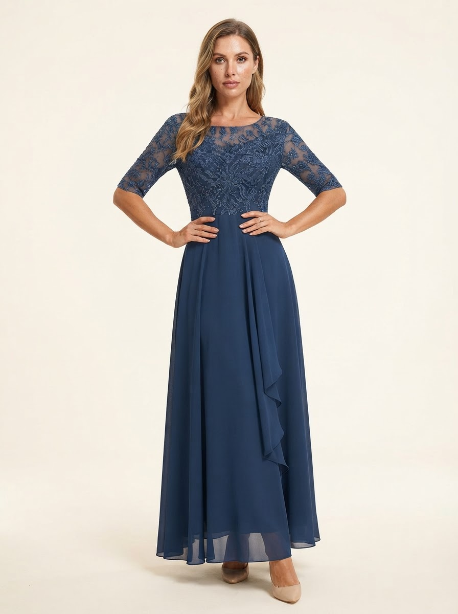 Rosalie Lace Bodice Chiffon Midi Dress