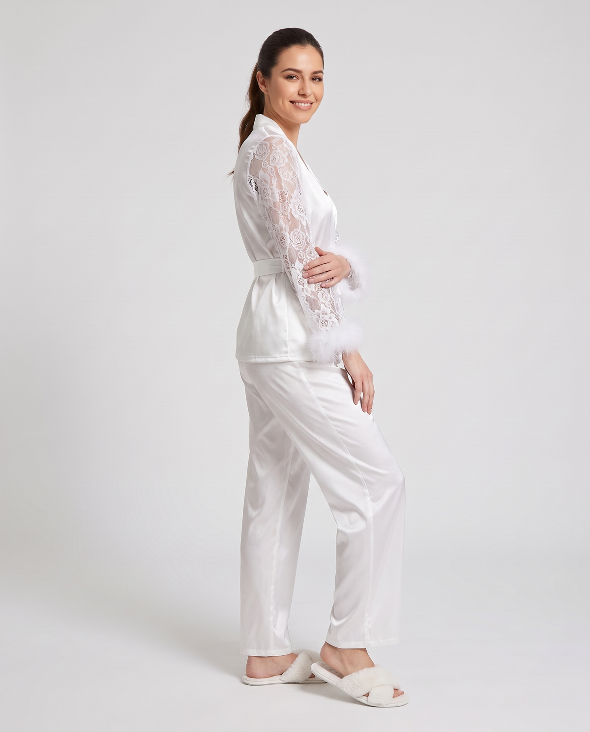 Pyjama Set – Estelle Satin Wrap Lounge Set