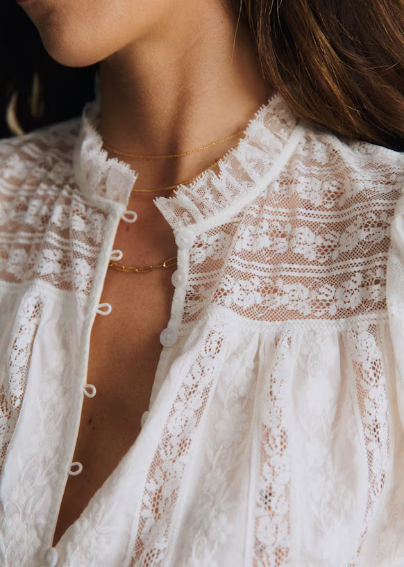 Elowira | Lace Tie Blouse