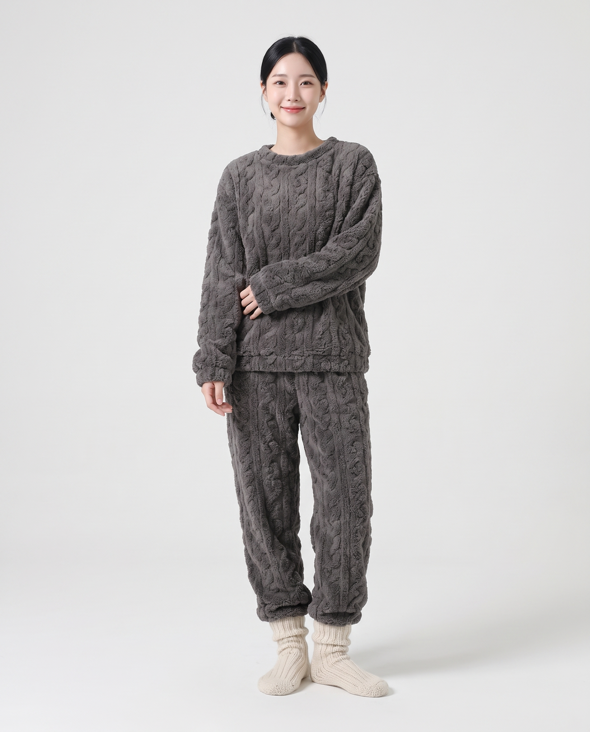 Pyjama Set – Nessa Plush Fleece Cable Lounge Set