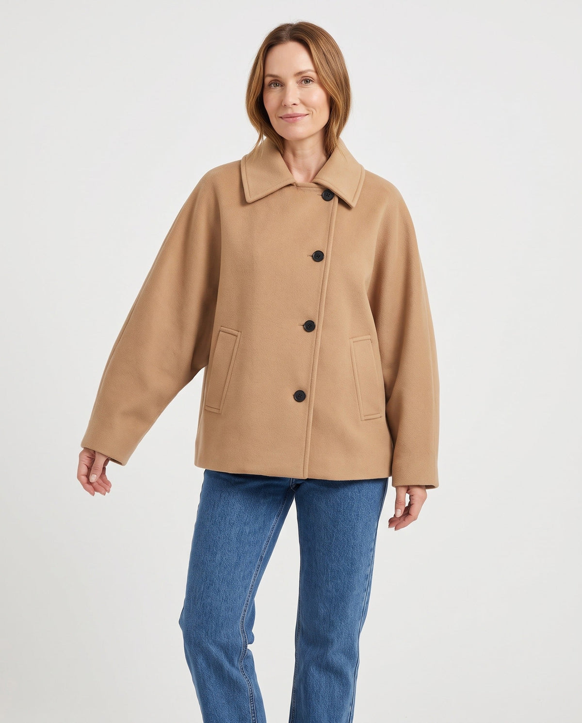 Winter Coat – Delyth Oversized Wool Peacoat