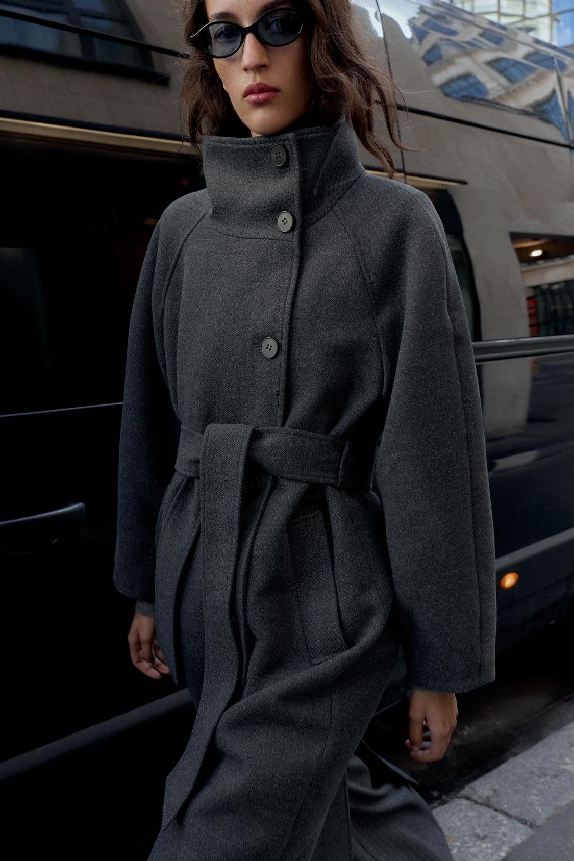Elise | Soft Belted High-Collar Coat