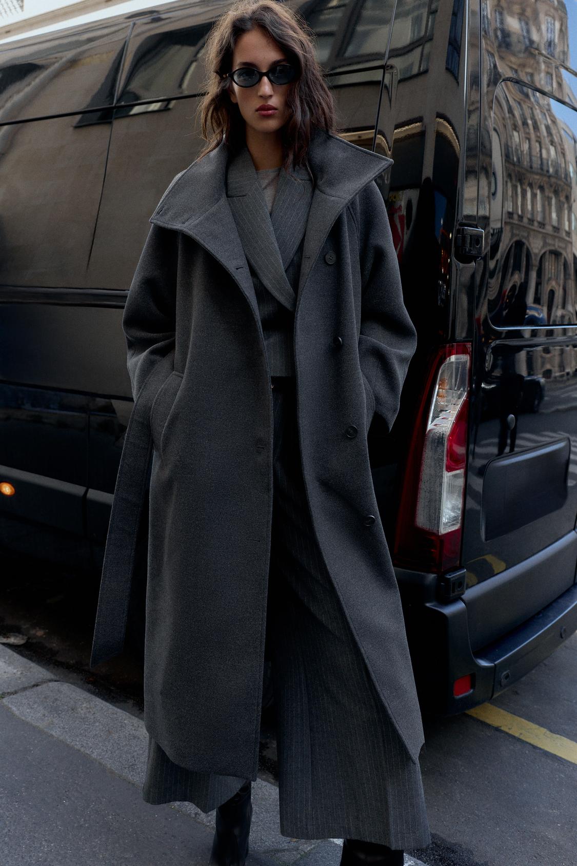 Elise | Soft Belted High-Collar Coat