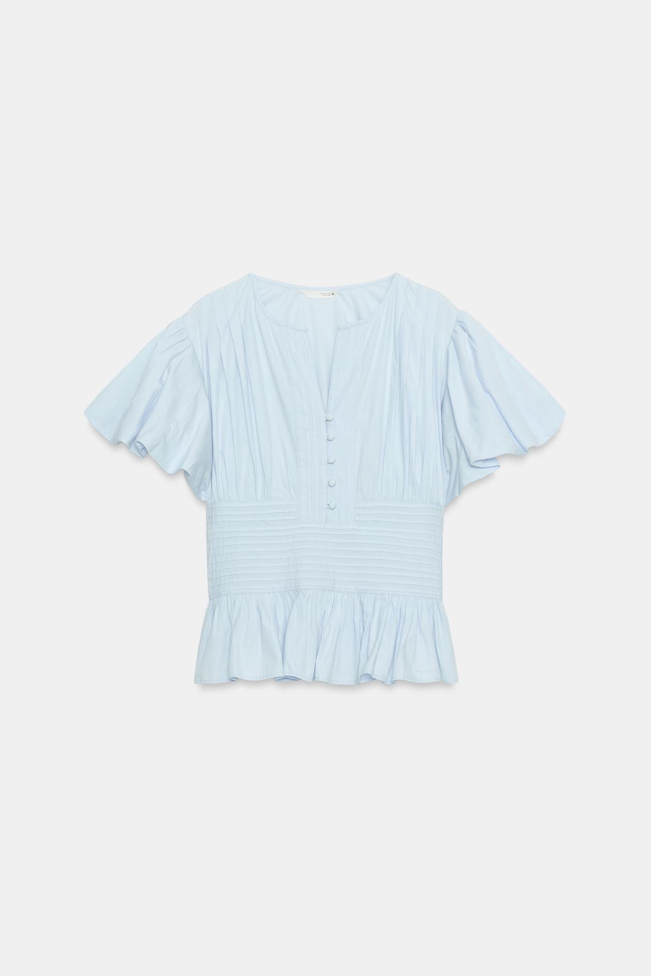 Liora | Pleated Balloon Sleeve Blouse