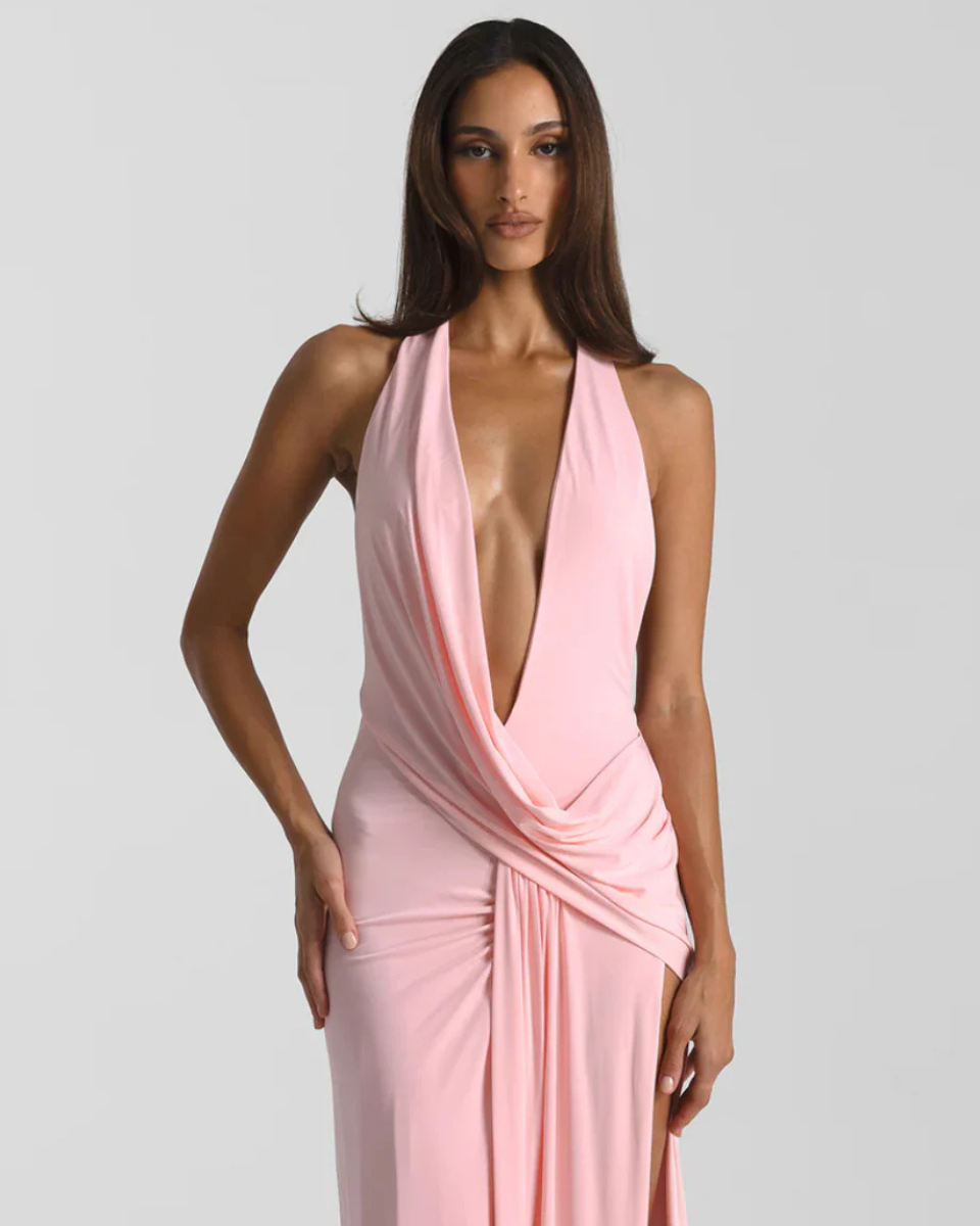 Mila Halter Neck Maxi Dress
