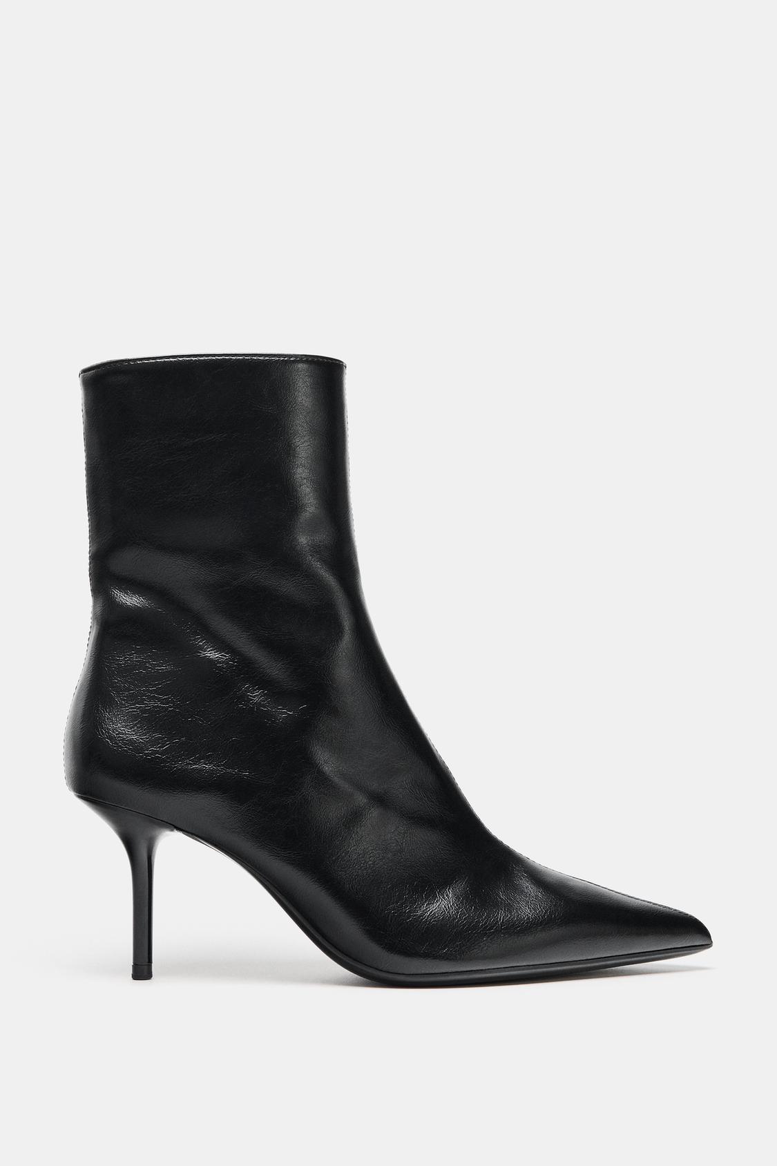 Elara Crackle Heeled Ankle Boots