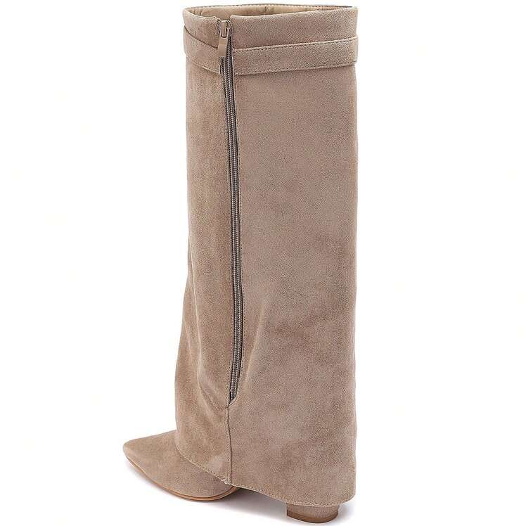 Rae | Chunky Western Fall Boots – Khaki