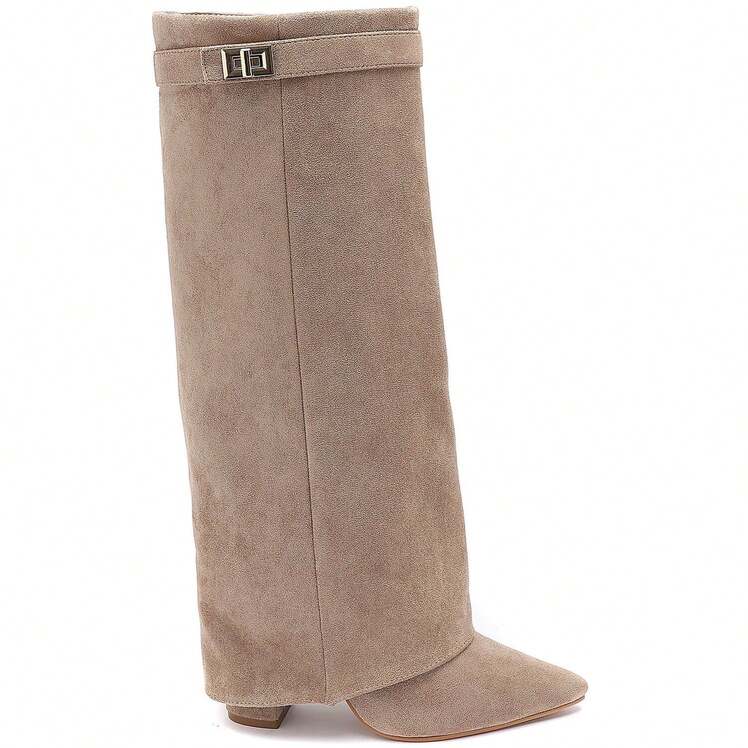 Rae | Chunky Western Fall Boots – Khaki