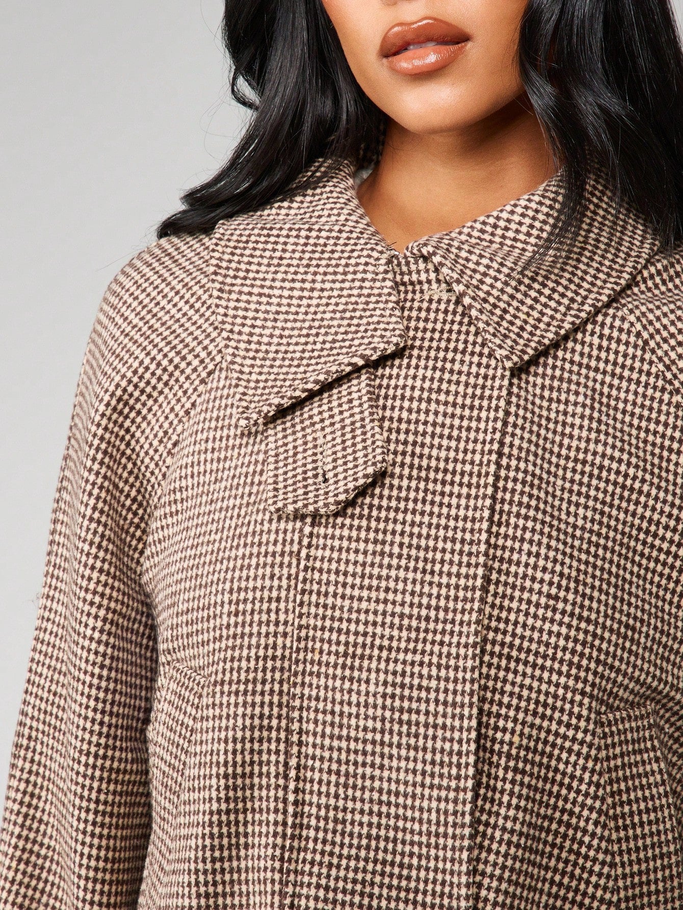 Lina | Cozy Oversized Houndstooth Jacket