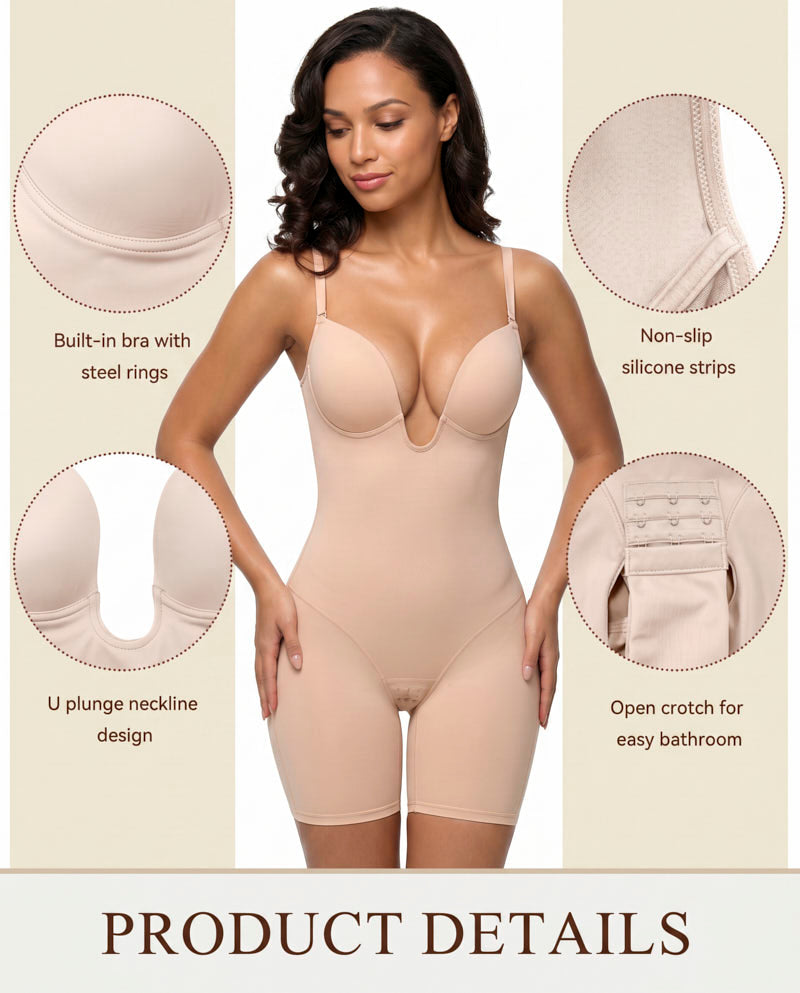 U Plunge Strapless Tummy Control Bodysuit