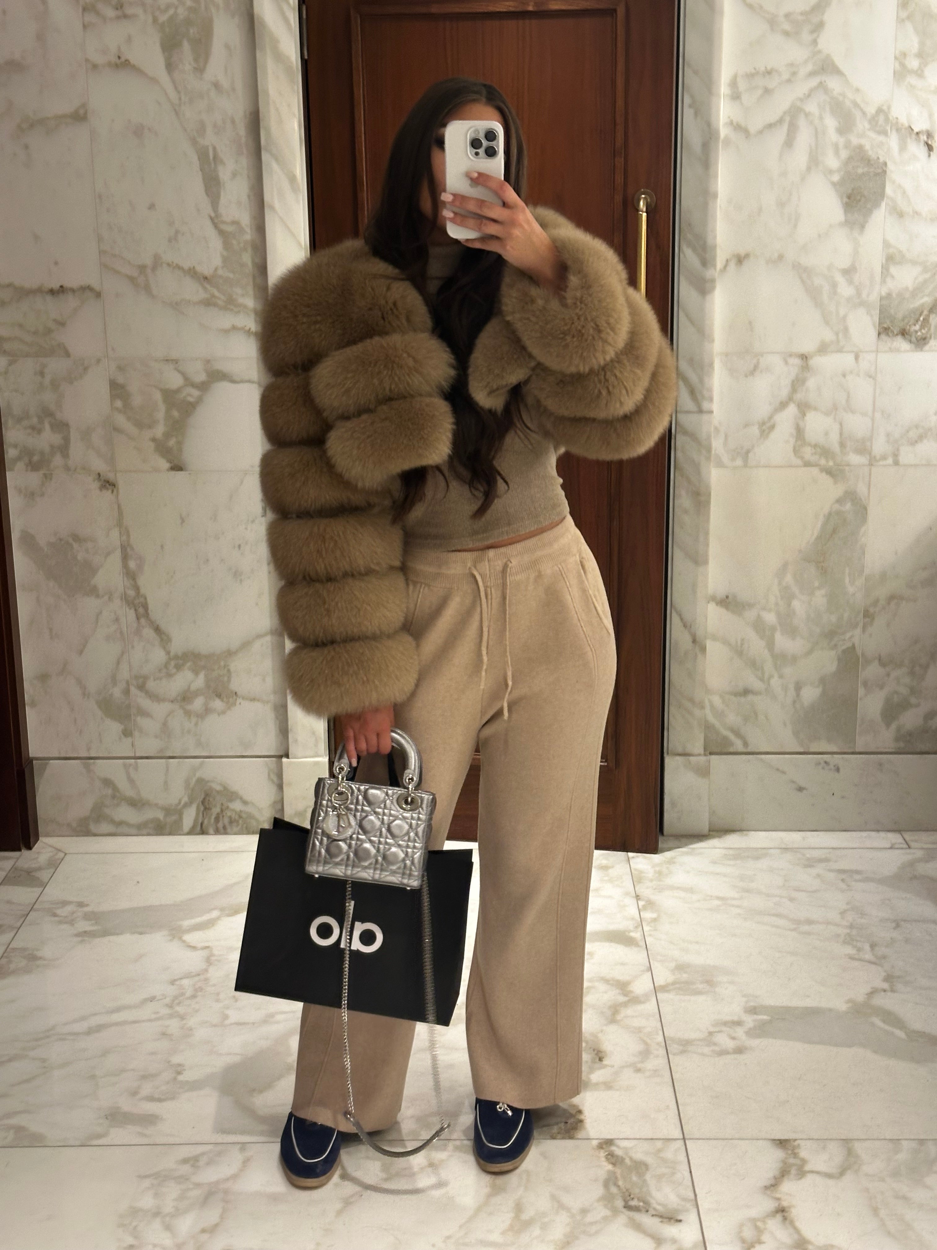 Montana | Cropped Fox Fur Coat – Caramel