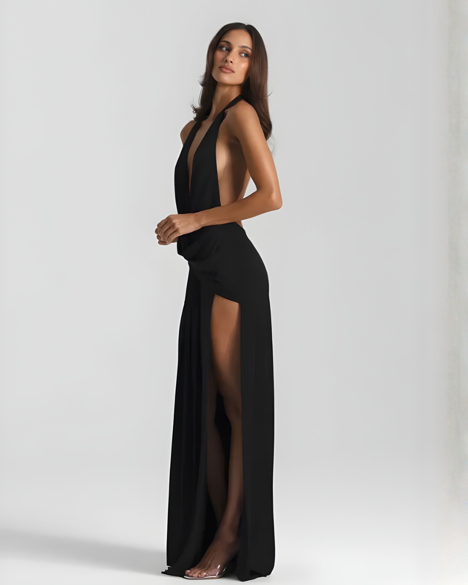 Mila Halter Neck Maxi Dress