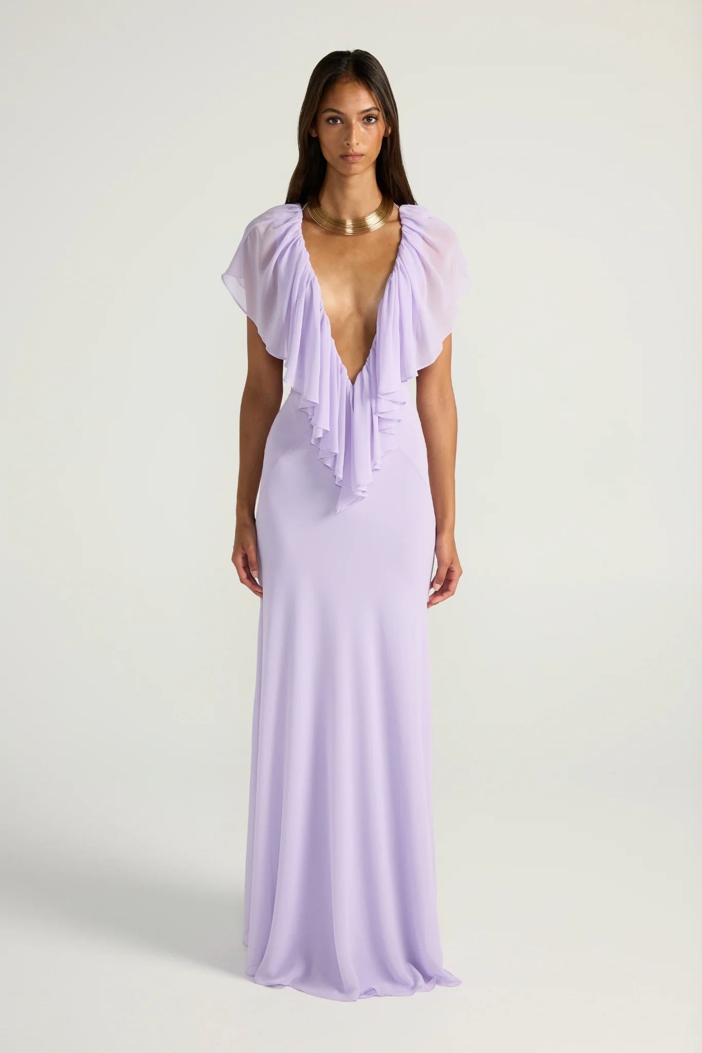 Livia | Lavender Ruffle Gown