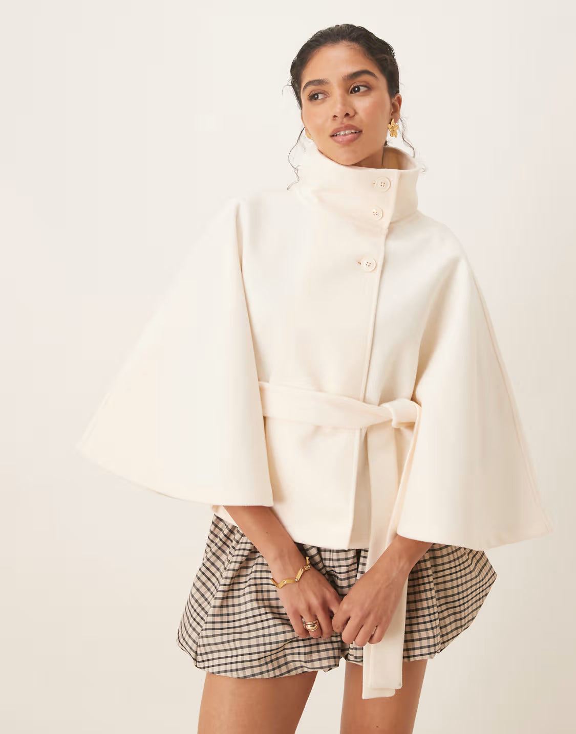 Élodie | Longline Buttoned Cape