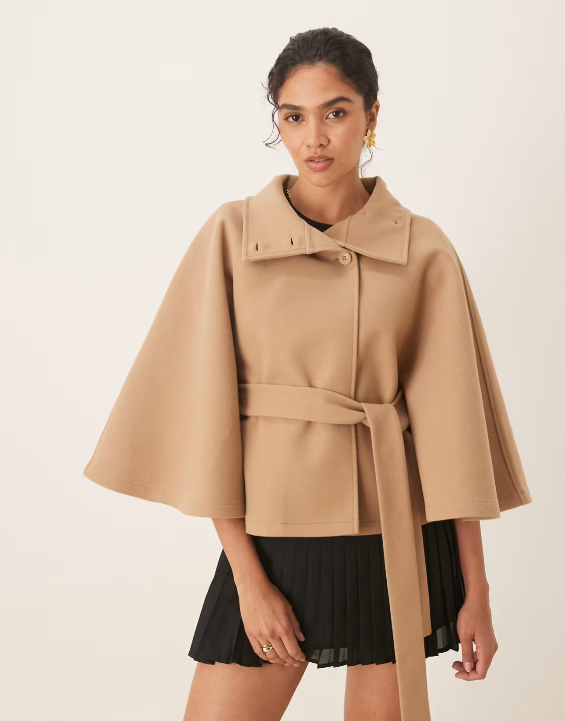 Élodie | Longline Buttoned Cape