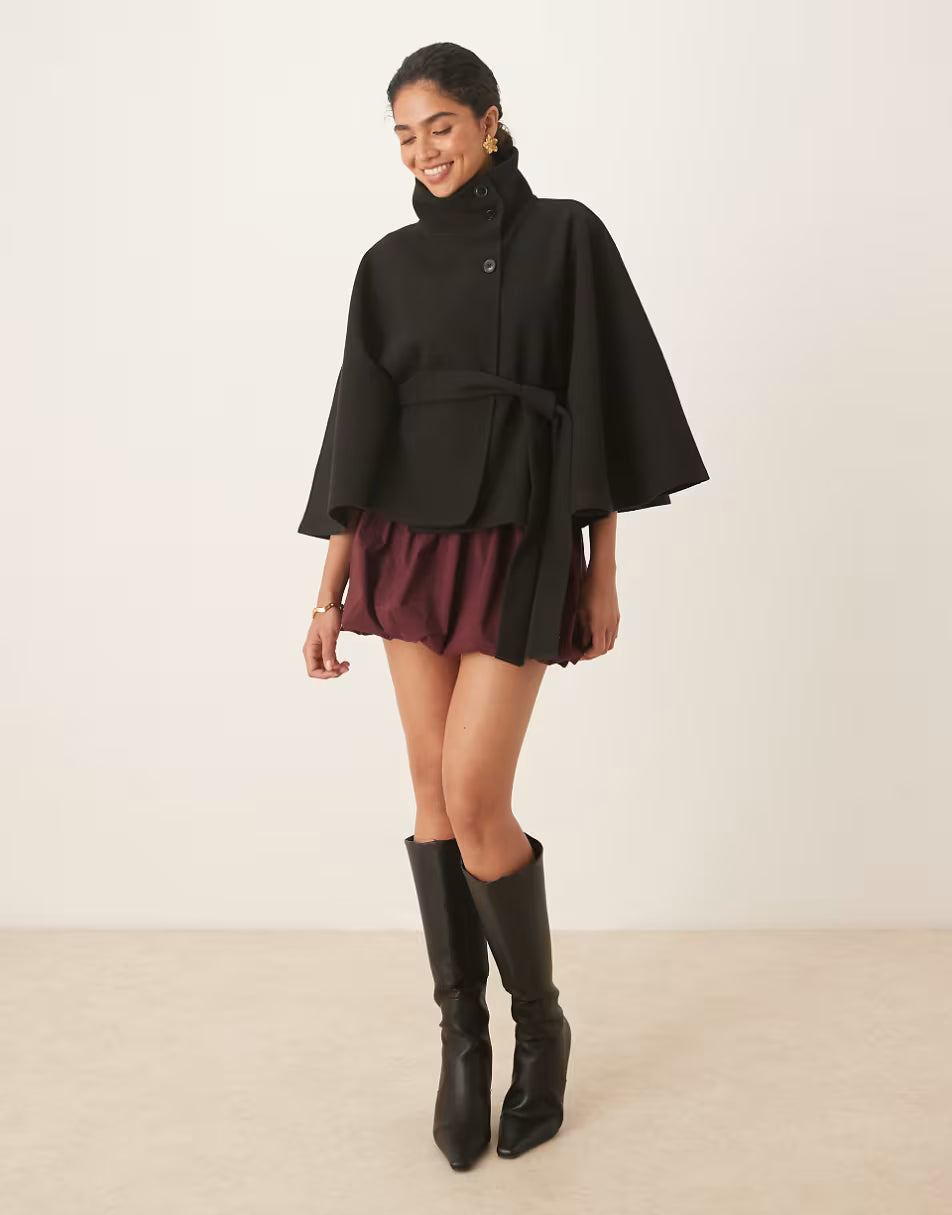 Élodie | Longline Buttoned Cape