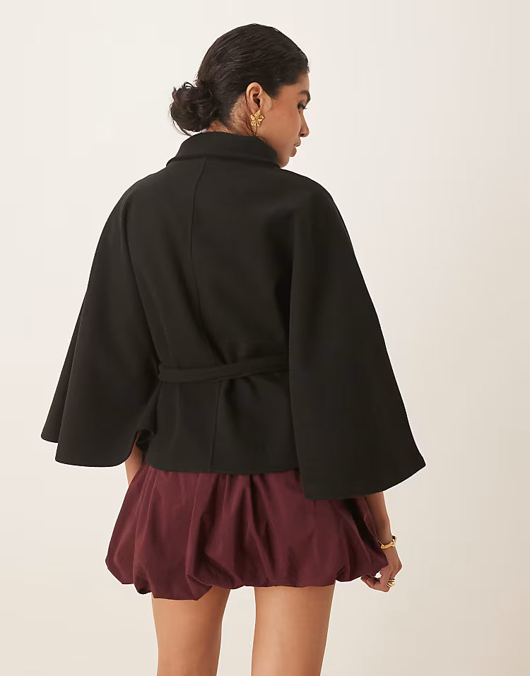 Élodie | Longline Buttoned Cape