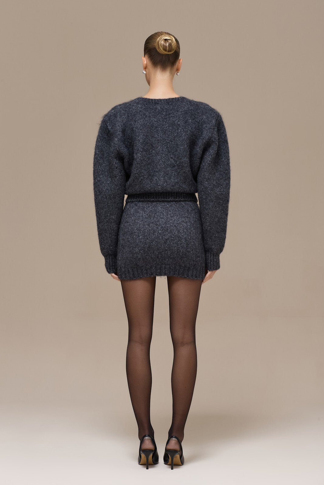 Aria Mini Skirt | Crackle Black