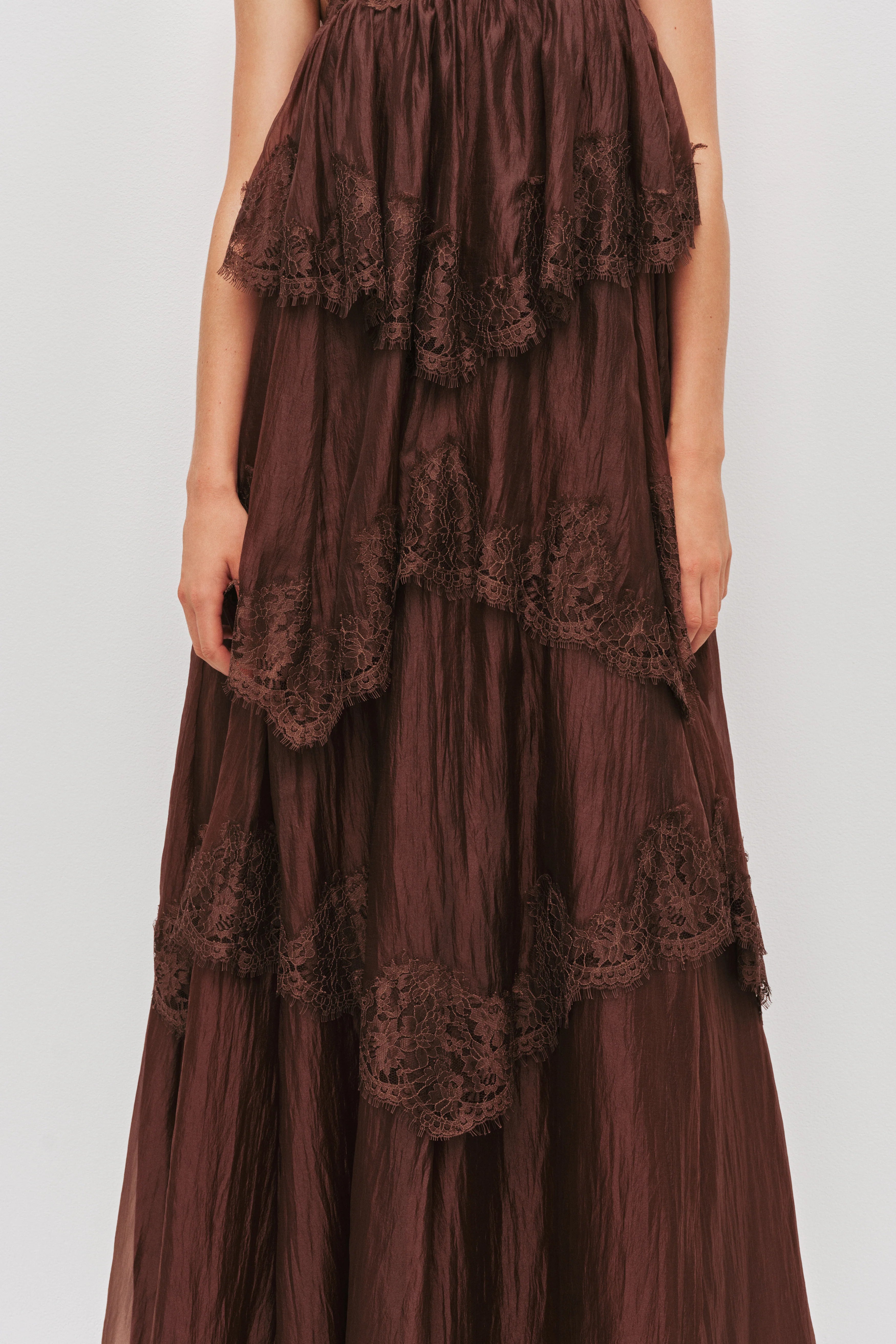 Elara | Romantic Lace Tiered Maxi Gown