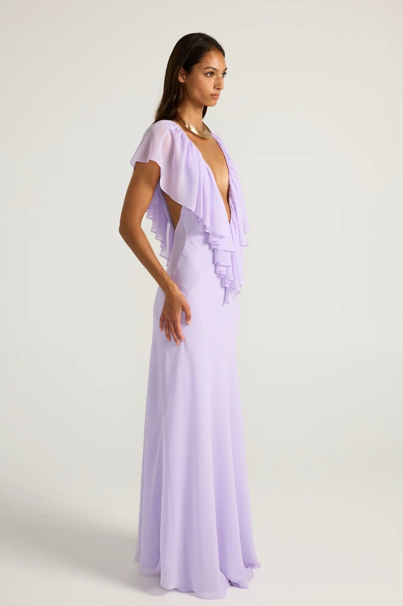 Livia | Lavender Ruffle Gown
