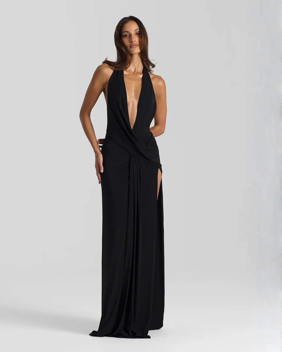 Mila Halter Neck Maxi Dress