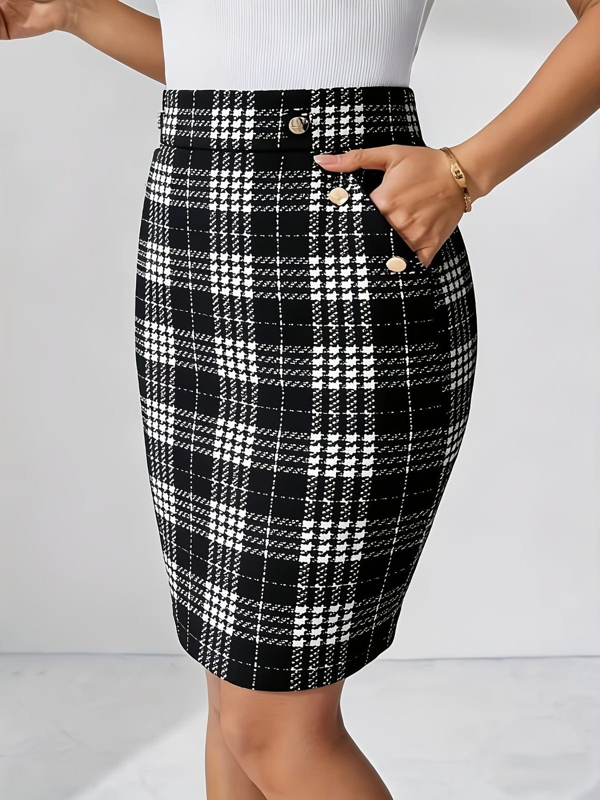 Celeste Plaid Tailored Skirt