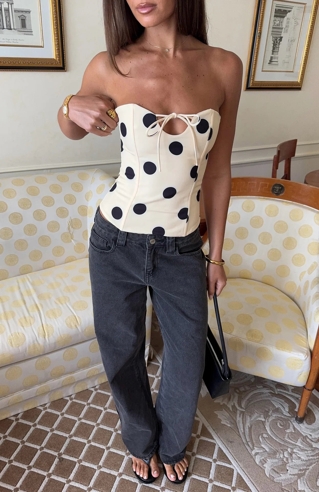 Alina | Polka Bustier Top